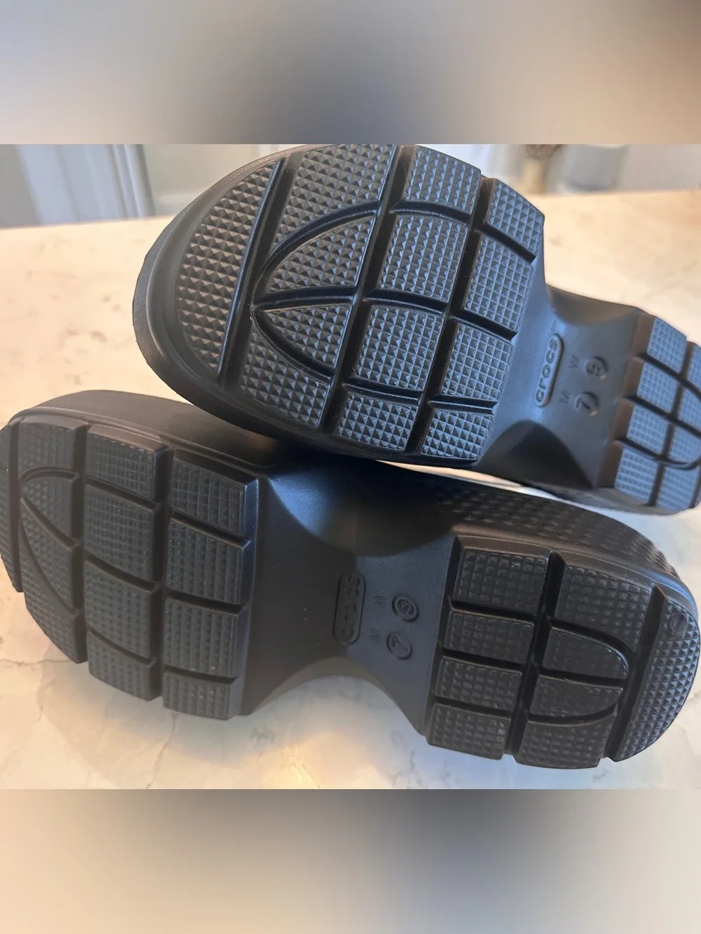 CROCS White Platform Fisherman Sandal with Black Platform